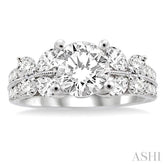 1 Ctw Diamond Semi-Mount Engagement Ring in 14K White Gold